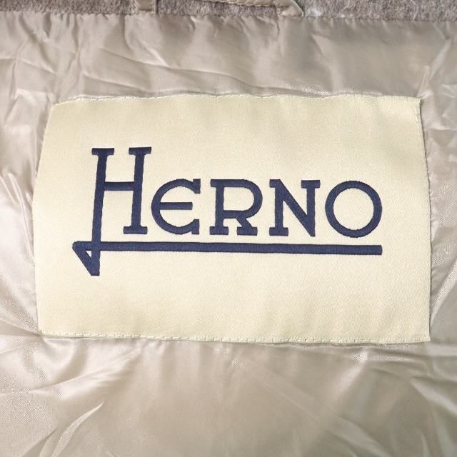 HERNO(ヘルノ)のヘルノ ダウンコート ロング ハイネック シルク カシミヤ混 42 M グレー レディースのジャケット/アウター(ダウンコート)の商品写真