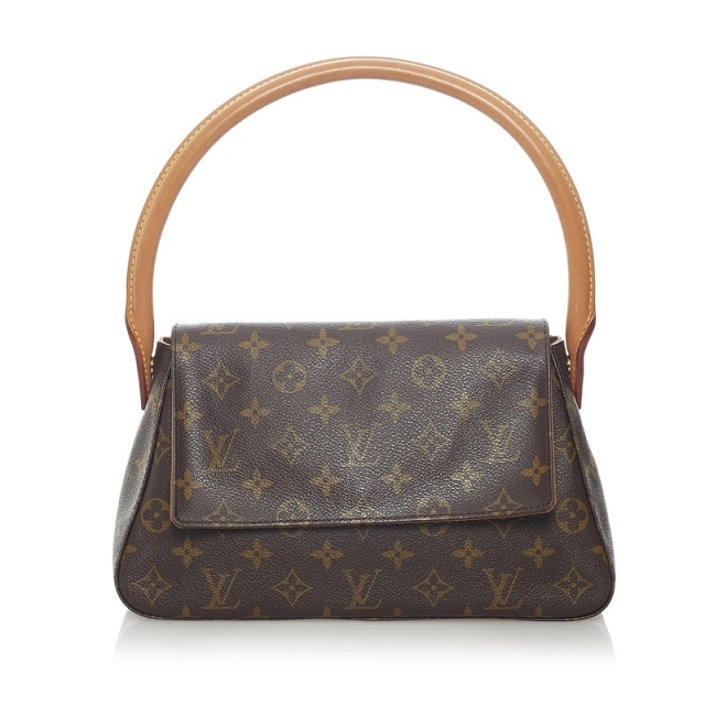 美品 ルイ ヴィトン モノグラム ミニルーピング ワンショルダーバッグ M51147 レザー レディース LOUIS VUITTON 【1-0065250】