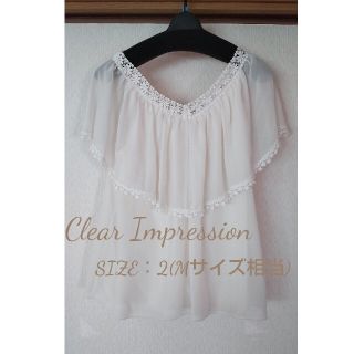 クリアインプレッション(CLEAR IMPRESSION)の【極美品】Clear Impression♡シフォンフラワーレースブラウス(シャツ/ブラウス(半袖/袖なし))