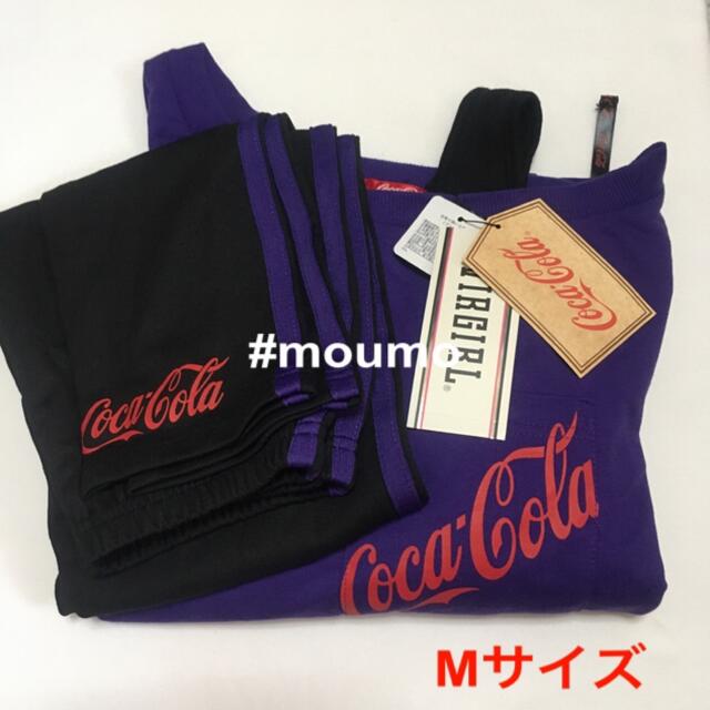 コカ・コーラ(コカコーラ)のCoca Cola セットアップ Tシャツ,レギンス パープル×ブラック レディースのレディース その他(セット/コーデ)の商品写真