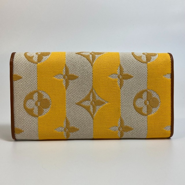 LOUIS VUITTON(ルイヴィトン)のルイヴィトン LOUIS VUITTON ポルトフォイユ カプシーヌ M80416 モノグラム ストライプ 長財布 キャンバス/レザー ジョーヌ イエロー系 レディースのファッション小物(財布)の商品写真