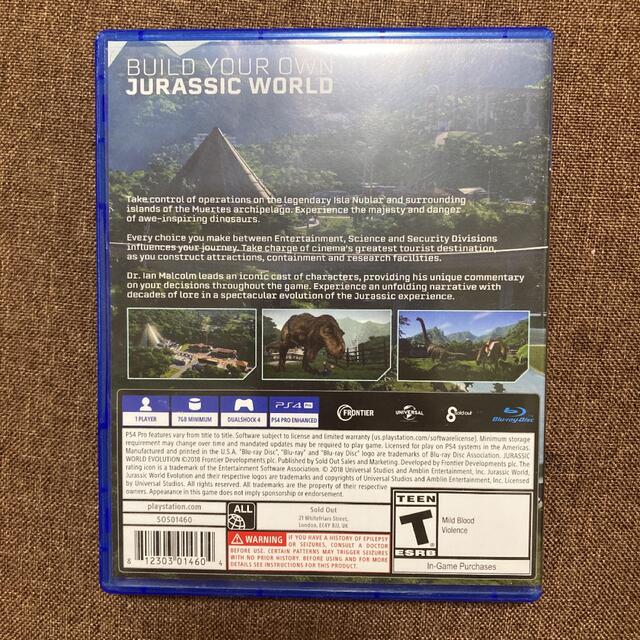 PlayStation4(プレイステーション4)のJURASSIC WORLD EVOLUTION エンタメ/ホビーのゲームソフト/ゲーム機本体(家庭用ゲームソフト)の商品写真
