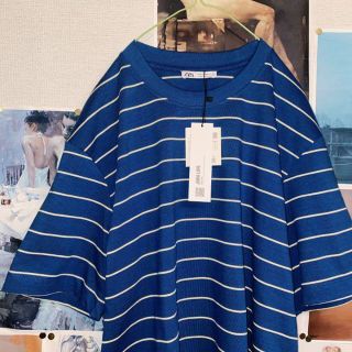 ザラ(ZARA)のZara/HEAVYWEIGHT T-SHIRT/ボーダー/M/タグ付き(Tシャツ/カットソー(半袖/袖なし))