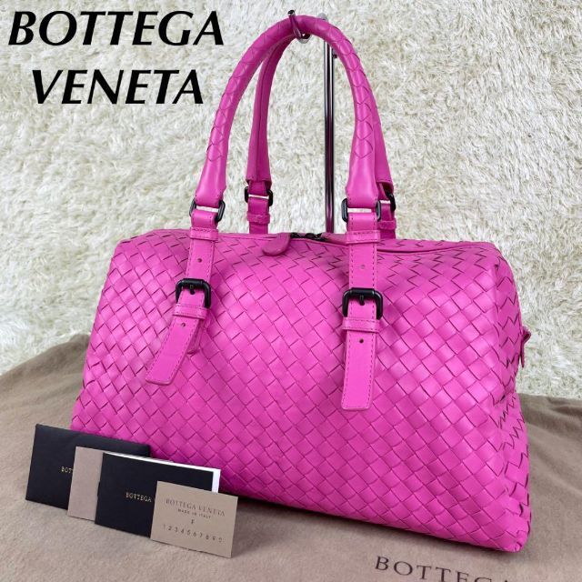 美品・BOTTEGAVENETA プリュッセ　ミニボストン　ピンク　定価38万円