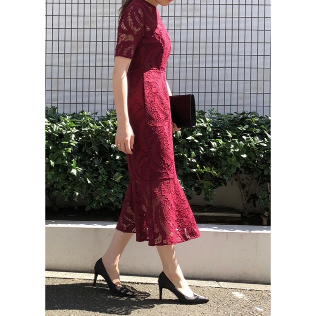 【37%OFF】LADYリーフエンブロイダリーレースDRESS