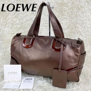 ロエベ(LOEWE)の【LOEWE】ミニボストン　メタリック　柔らかラムレザー　アナグラム　ロゴ(ハンドバッグ)