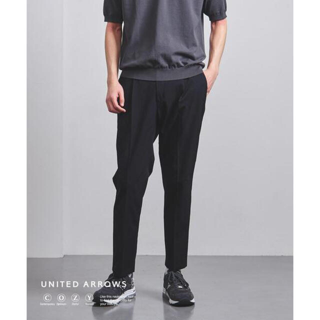 UNITED ARROWS(ユナイテッドアローズ)のUNITED ARROWS "COZY"ドビー 1プリーツハーフギャザーパンツ メンズのパンツ(スラックス)の商品写真