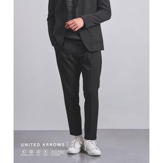 UNITED ARROWS(ユナイテッドアローズ)のUNITED ARROWS "COZY"ドビー 1プリーツハーフギャザーパンツ メンズのパンツ(スラックス)の商品写真