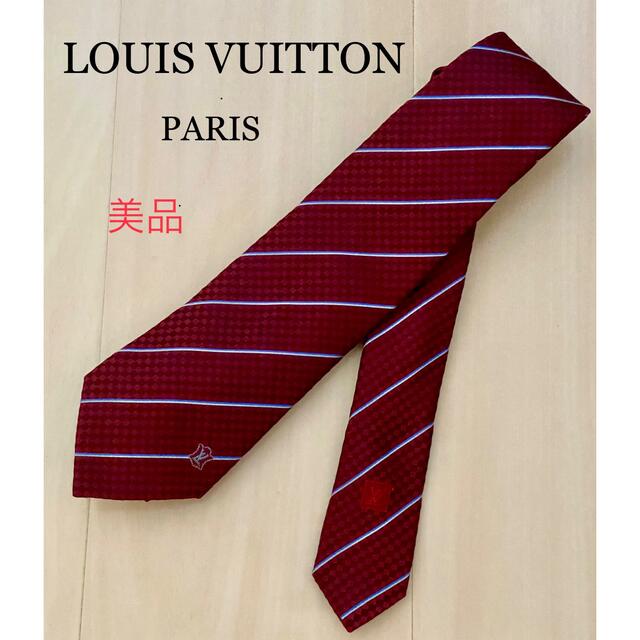 極美品 LOUIS VUITTON ルイヴィトン ネクタイ クラヴァット・マイクロダミエ 8CM ルージュ - icaten.gob.mx