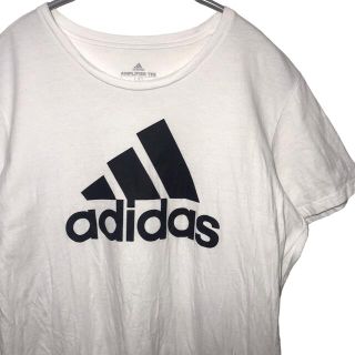 アディダス(adidas)の【希少】アディダス adidas Tシャツ L 白 デカロゴ ヴィンテージ(Tシャツ/カットソー(半袖/袖なし))