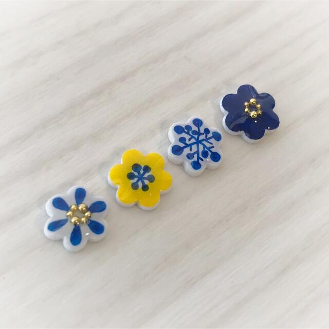 北欧 ❁小さいお花のピアスセット❁柄ミックス② simeピアス　小さいピアス ハンドメイドのアクセサリー(ピアス)の商品写真