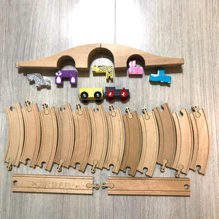 イケア(IKEA)のIKEA イケア 木製レール 汽車 まとめて 木のおもちゃ 知育玩具(電車のおもちゃ/車)