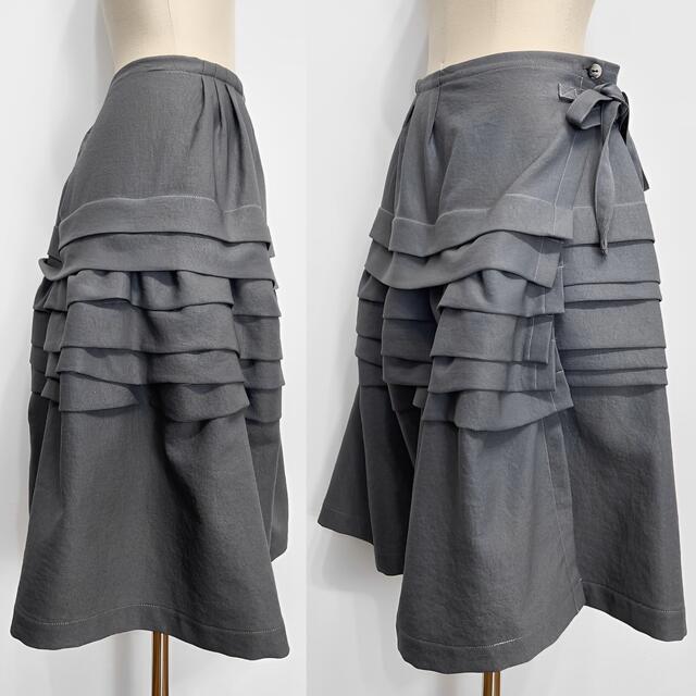 COMME des GARCONS ランダムフリル 変形スカート グレー