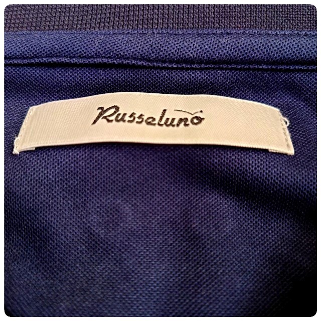 濃紺サイズ新品24,200円 ラッセルノ 聖火ランナールチャドール刺繍ポリ鹿の子ポロシャツ
