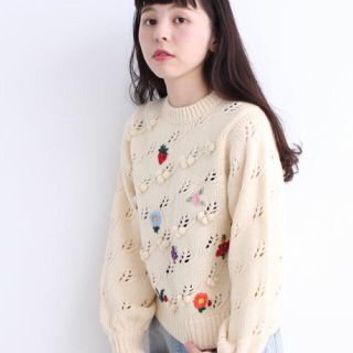 ドットアンドストライプスチャイルドウーマン(Dot&Stripes CHILDWOMAN)のハンド刺繍ニットプルオーバー(ニット/セーター)