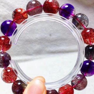 【高級】フラワー パープルルチル スーパーセブン ブレスレット 12.5mm(ブレスレット)