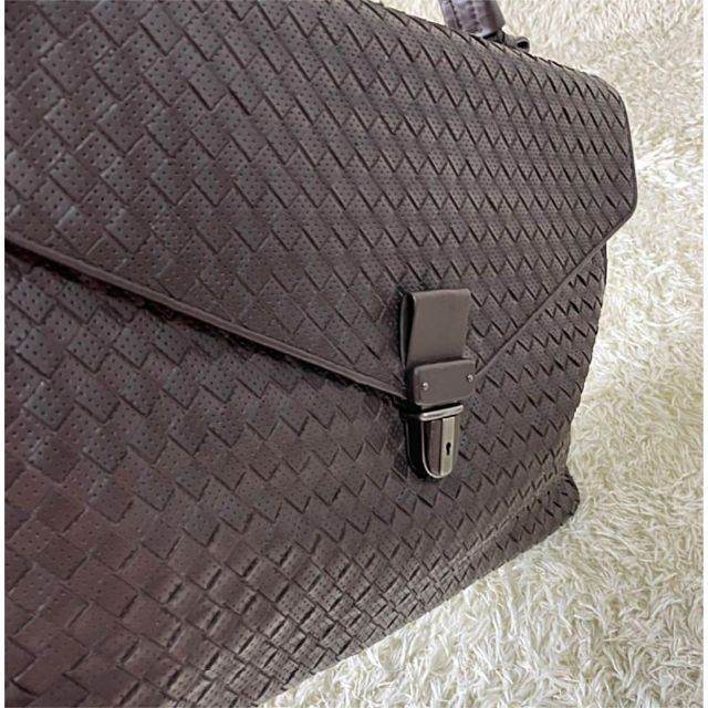 【BOTTEGA VENETA】ビジネスバッグ 焦茶色 鍵付き A4 書類鞄 - 1