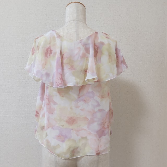 Pink Mix(ピンクミックス)のPink Mix　花柄　シフォンフリルトップス レディースのトップス(チュニック)の商品写真