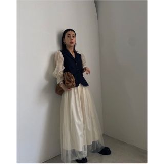 【新品】PEPLUM LINE CHIFFON SKIRT SET DRESS