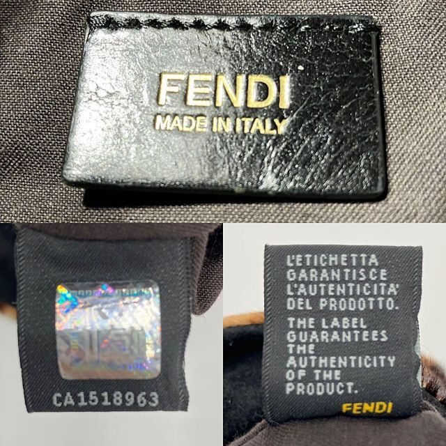 【FENDI】マンマバケット　プラチェーン　レオパード柄　ハラコ　レザー