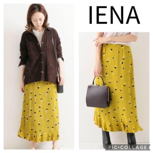 IENA(イエナ)のIENA イエナ　デシンフラワーフリルヘムスカート　36 レディースのスカート(ロングスカート)の商品写真