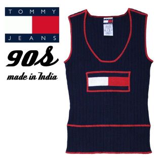 トミーヒルフィガー(TOMMY HILFIGER)の90s TOMMY JEANS トミージーンズ タンクトップニット リブニット(ニット/セーター)