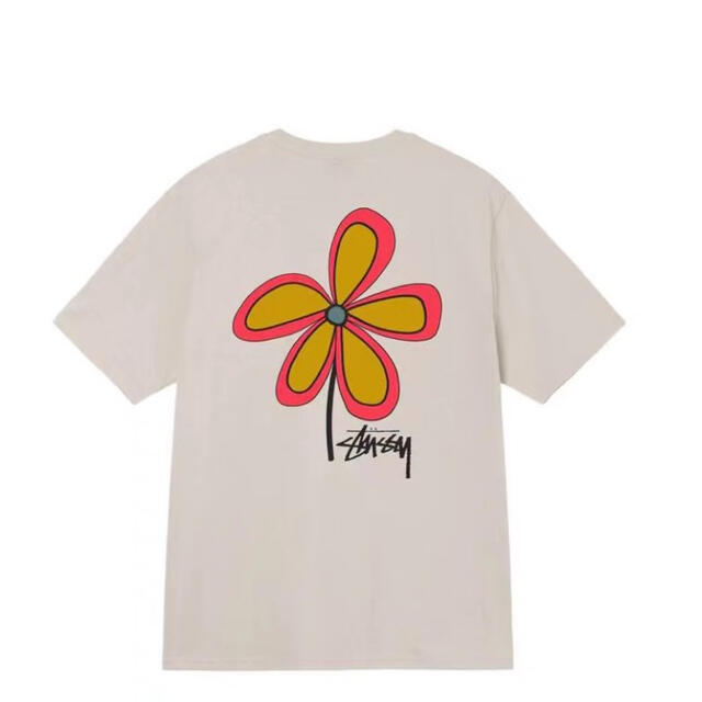 STUSSYフラワー クルーネック 半袖 Tシャツ
