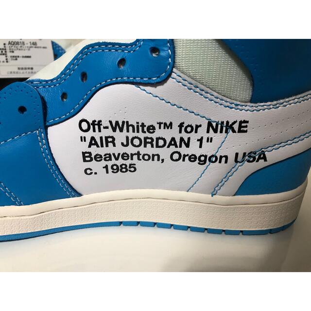 OFF-WHITE(オフホワイト)のOff-White × Nike Air Jordan 1 High UNC メンズの靴/シューズ(スニーカー)の商品写真