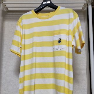 新品同様 ミニオン ボーダーTシャツ L ユニクロ(Tシャツ/カットソー(半袖/袖なし))