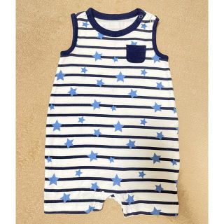 ベビーギャップ(babyGAP)のBabygap ボーダー×星柄　ロンパース　6-12m(ロンパース)