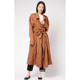 ☆新品☆monitaly ラップコート、トレンチコート 黒色シースルー