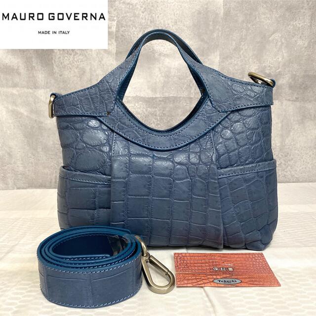 美品】MAURO GOVERNA ナイルマットクロコダイル 2WAYバッグ - dev お値段 マウロゴヴェルナ イタリア製クロコダイルマット素材バッグ ハンドバッグ