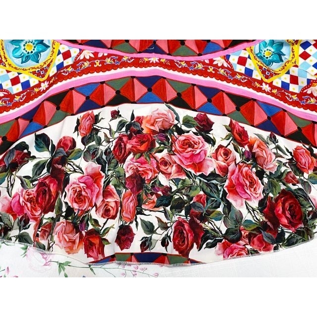 新品 DOLCE&GABBANA ドルチェ&ガッバーナ ピンク花柄スカート 【送料0