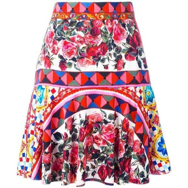 新品 DOLCE&GABBANA ドルチェ&ガッバーナ ピンク花柄スカート