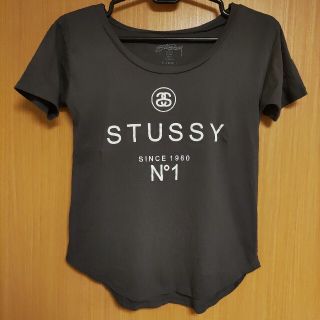 ステューシー(STUSSY)の貴重ハワイ購入☆STUSSYレディースTシャツ日本M～L相当SSリンクロゴ黒×白(Tシャツ(半袖/袖なし))