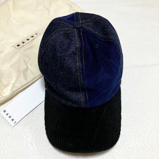 マルニ(Marni)の新品 L 22SS MARNI 異素材混合 CAP 帽子 3071(キャップ)