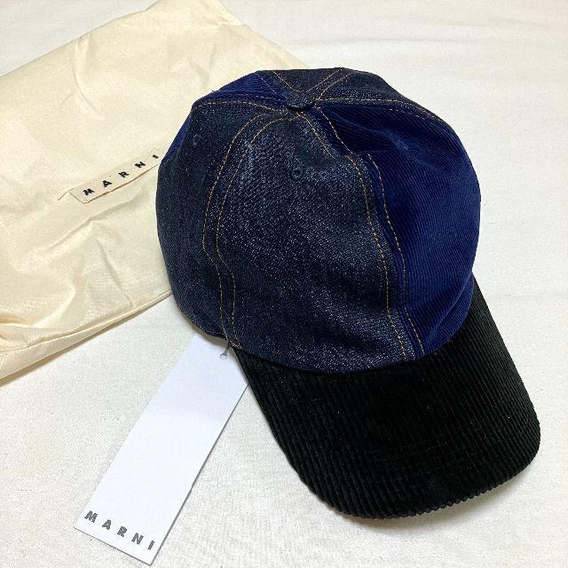 Marni(マルニ)の新品 XL 22SS MARNI 異素材混合 CAP 帽子 3072 メンズのトップス(Tシャツ/カットソー(半袖/袖なし))の商品写真