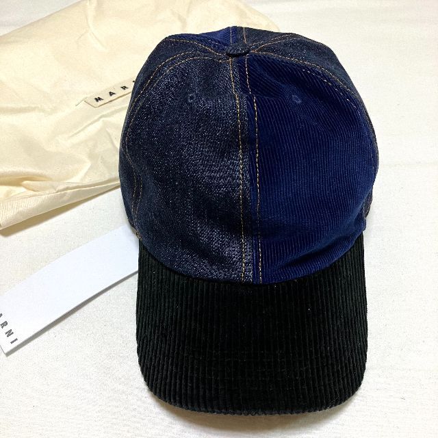 Marni(マルニ)の新品 XL 22SS MARNI 異素材混合 CAP 帽子 3072 メンズのトップス(Tシャツ/カットソー(半袖/袖なし))の商品写真