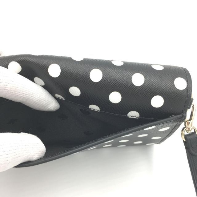 KATE SPADE] ドット柄 リストレット付カード収納型スマホケース 財布