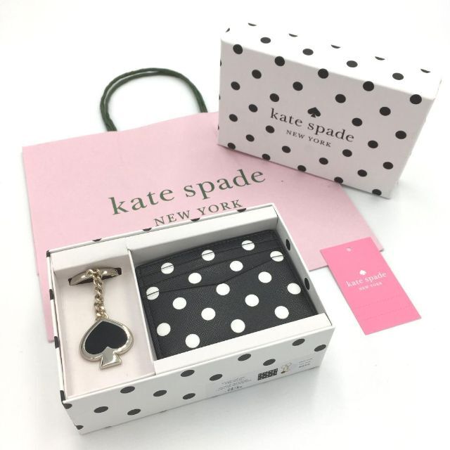 [KATE SPADE] ドット柄 キーリング付カードケース ギフトセット