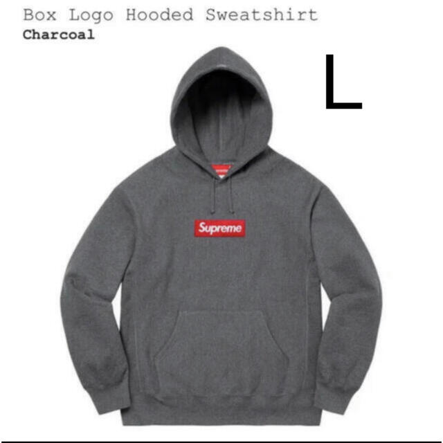 Box Logo Hooded Sweatshirt Charcoal Lパーカー