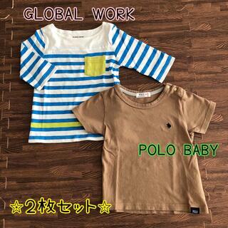 グローバルワーク(GLOBAL WORK)のグローバルワーク　七分袖Tシャツ　POLO BABY  Tシャツ(Tシャツ/カットソー)
