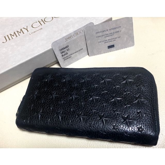 JIMMY CHOO(ジミーチュウ)のJIMMY CHOO ☆ CARNABY  ブラック レザー 長財布 メンズのファッション小物(長財布)の商品写真