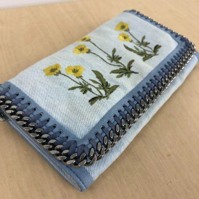 Stella McCartney(ステラマッカートニー)のSTELLA McCARTNEY ファラベラ 長財布 ウォレット デニム 刺繍 レディースのファッション小物(財布)の商品写真