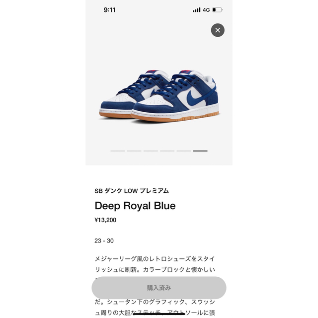 NIKE(ナイキ)のナイキSBダンクLOW ロサンゼルス ドジャース　27.0㎝ メンズの靴/シューズ(スニーカー)の商品写真