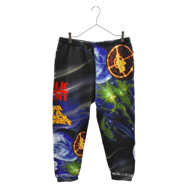 385センチワタリSUPREME シュプリーム 18SS Public Enemy Sweatpant アンダーカバー パブリックエネミー ギャラクシー 総柄 スウェット ロングパンツ マルチカラー