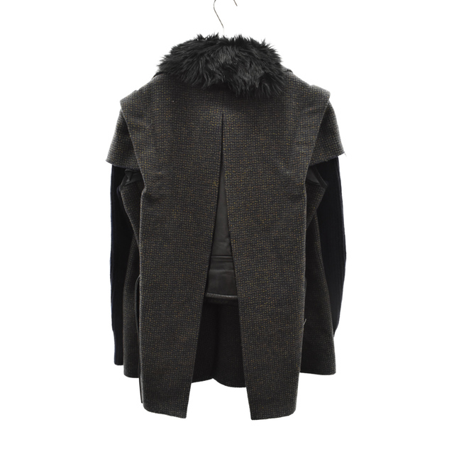 Sacai サカイ 19AW ライダースドッキング ニットスリーブツイード