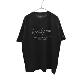 ヨウジヤマモト(Yohji Yamamoto)のYohji Yamamoto POUR HOMME ヨウジヤマモト プールオム 20AW×NEWERA TEE PARIS LOGO ニューエラ パリ ロゴプリントクルーネック半袖Tシャツ ブラック HR-T96-078(Tシャツ/カットソー(半袖/袖なし))