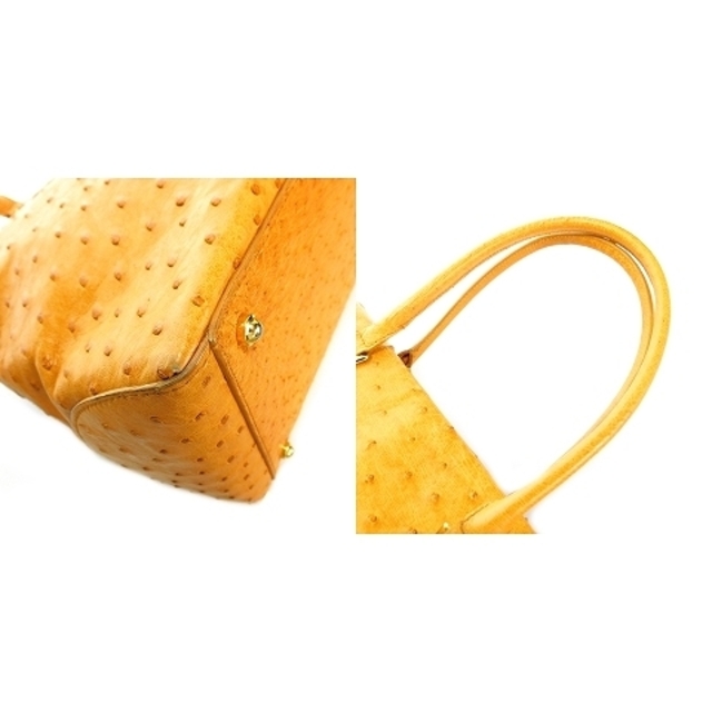 MORABITO(モラビト)のモラビト オーストリッチ ハンドバッグ トートバッグ レザー オレンジ レディースのバッグ(ハンドバッグ)の商品写真