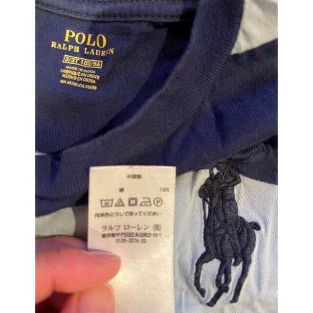 Ralph Lauren(ラルフローレン)のラルフローレン3T ビッグポニー ボーダーTシャツ キッズ/ベビー/マタニティのキッズ服男の子用(90cm~)(Tシャツ/カットソー)の商品写真